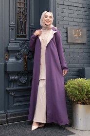 Buttoned Lilac Modest Three-Piece Set 76221LILA - 4