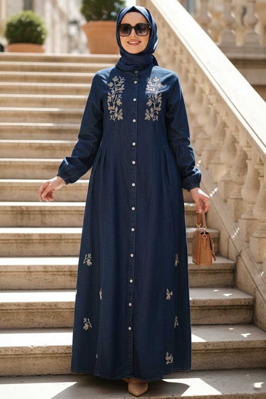white christmas dresses Entertain Me Sleeveless A-Line Maxi Dress Denim Blue main image 0