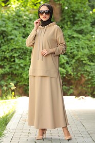 Camel Hijab Dual Suit Dress 1291C - 1