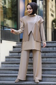Camel Hijab Dual Suit Dress 13401C - 1