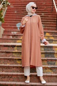 Camel Hijab Coat 4104C - 2