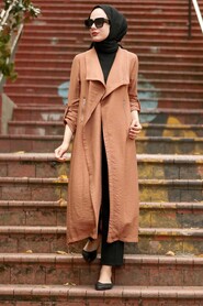 Camel Hijab Coat 41102C - 1