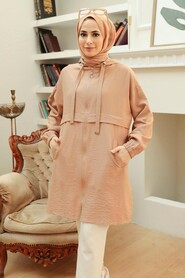 Camel Hijab Coat 6220C - 1