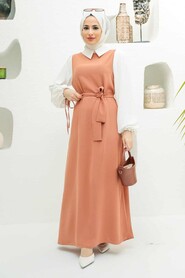 Camel Hijab Dress 1317C - 1