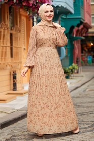 Camel Hijab Dress 27890C - 1