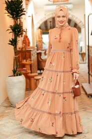Camel Hijab Dress 3403C - 1