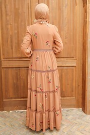 Camel Hijab Dress 3403C - 4