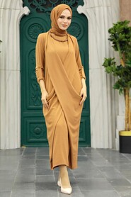 Camel Hijab Dress 34281C - 1