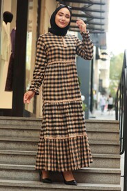 Camel Hijab Dress 4326C - 2