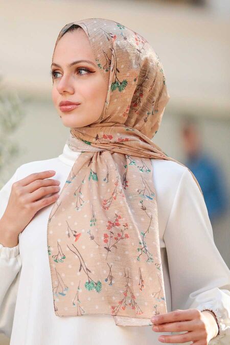 Camel Hijab Shawl 7543C - NEVA STYLE