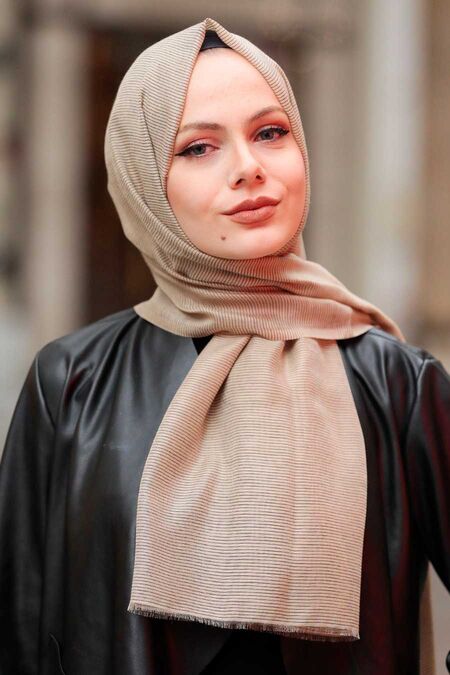 Camel Hijab Shawl 7547C - NEVA STYLE