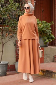 Camel Hijab Suit Dress 1152C - 1