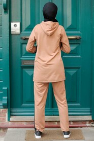Camel Hijab Suit Dress 1542C - 2