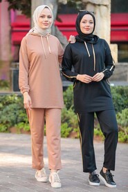 Camel Hijab Suit Dress 1558C - 4