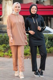 Camel Hijab Suit Dress 1558C - 5