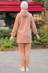 Camel Hijab Suit Dress 1558C - 6