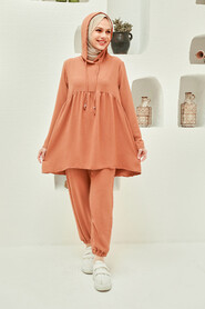 Camel Hijab Suit Dress 50350C - 1