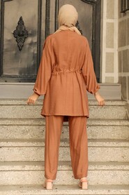 Camel Hijab Suit Dress 51920C - 2