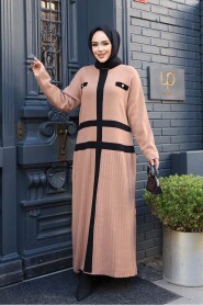 Camel Knit Modest Dress 27503C - 1
