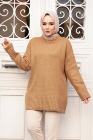 Camel Modest Knit Sweater Tunic 55551C - 1