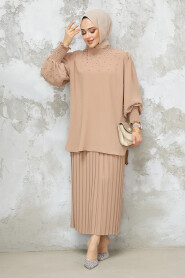 Camel Plus Size Skirted Dual Suit 10991C 