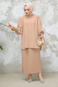 Camel Plus Size Skirted Dual Suit 10991C - 2