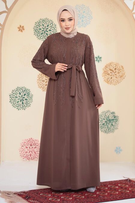 Caramel Modest Plus Size Abaya 29102KRML - NEVA STYLE
