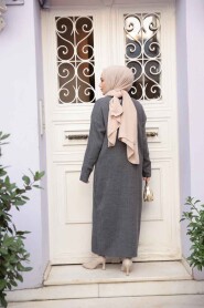 Smoked Knit Modest Dress 27504FU - 4