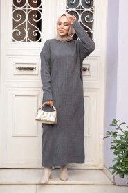 Smoked Knit Modest Dress 27504FU - 3