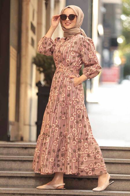 Cherry Hijab Dress 1071VSN - NEVA STYLE