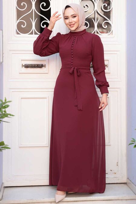 Cherry Hijab Dress 2703VSN - NEVA STYLE
