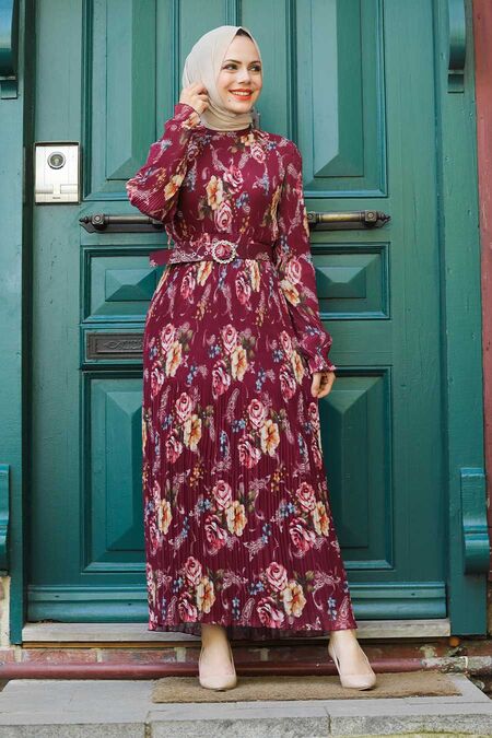 Cherry Hijab Dress 2894VSN - NEVA STYLE