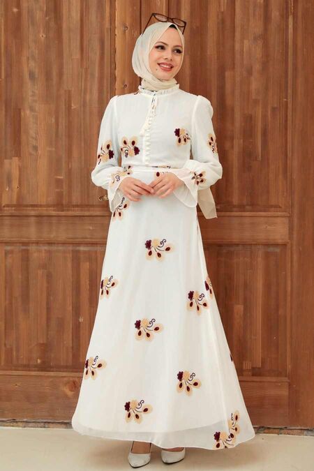 Cherry Hijab Dress 32942VSN - NEVA STYLE