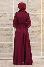 Cherry Hijab Evening Dress 21951VSN - 3