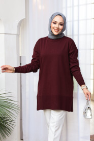 Cherry Modest Knit Sweater Tunic 2822VSN - 2