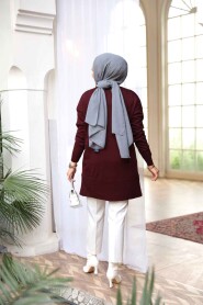 Cherry Modest Knit Sweater Tunic 2822VSN - 3