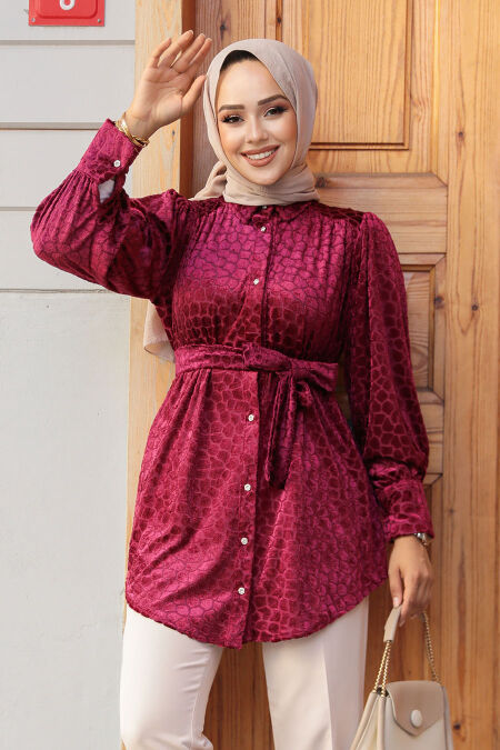 Cherry Modest Top 92670VSN - NEVA STYLE