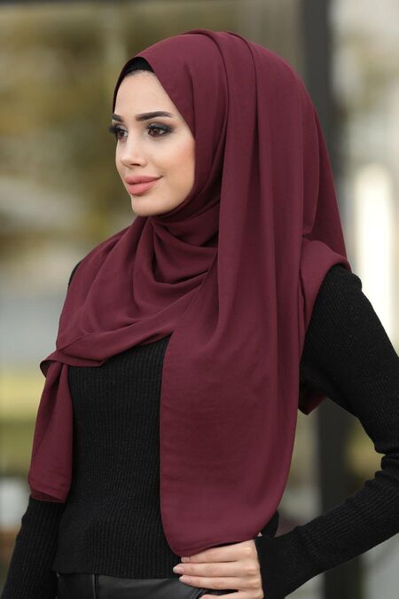 Clared Red Hijab Shawl 7513BR - NEVA STYLE