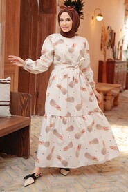 Claret Red Hijab Dress 2332BR - 1