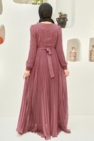 Claret Red Hijab Dress 33233BR - 2
