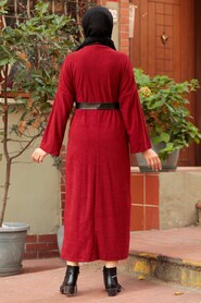 Claret Red Hijab Dress 5190BR - 2