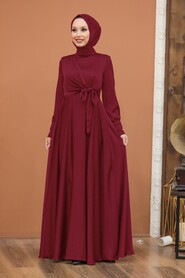  White Turkish Hijab Evening Gown 1420B - 1