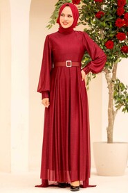  Luxury Claret Red Muslim Prom Dress 4674BR - 2