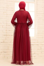  Stylish Claret Red Modest Evening Gown 54230BR - 2