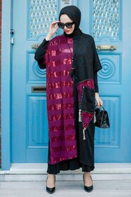Claret Red Hijab Knitwear Suit Dress 30670BR - 1