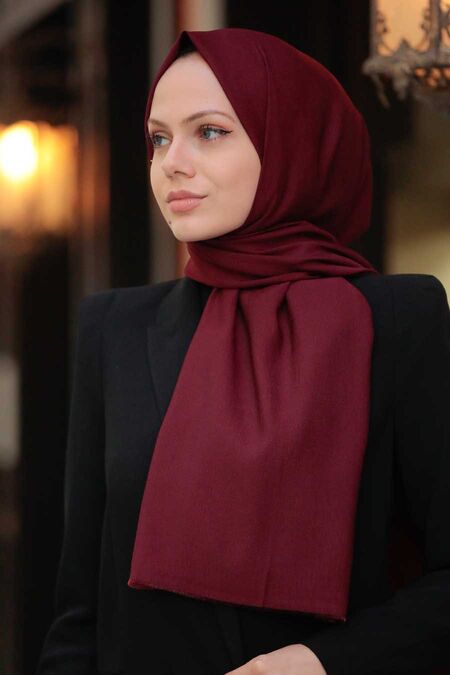 Claret Red Hijab Shawl 4511BR - NEVA STYLE