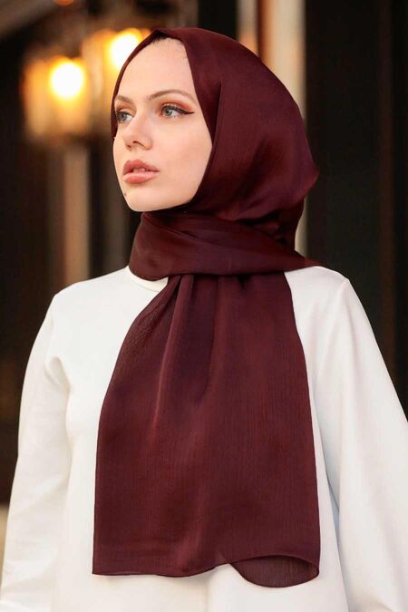Claret Red Hijab Shawl 4990BR - NEVA STYLE