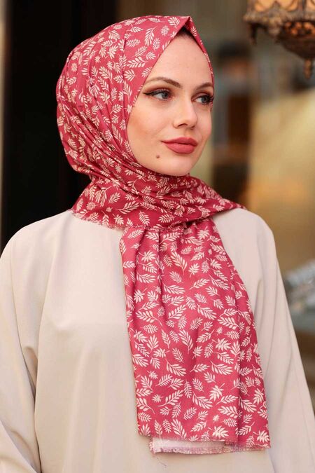 Claret Red Hijab Shawl 50291BR - NEVA STYLE