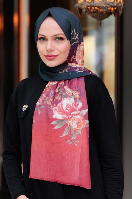 Claret Red Hijab Shawl 51331BR - NEVA STYLE