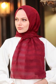 Claret Red Hijab Shawl 5305BR - 3
